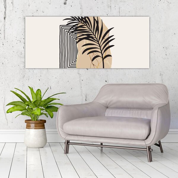 Kép - Absztrakció trópusi levelekkel N⁰3 (120x50 cm)