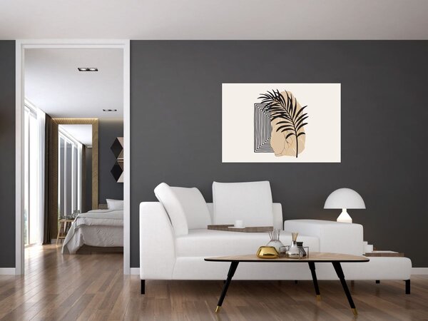 Kép - Absztrakció trópusi levelekkel N⁰3 (90x60 cm)