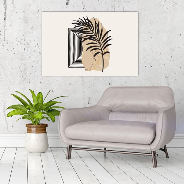 Kép - Absztrakció trópusi levelekkel N⁰3 (90x60 cm)