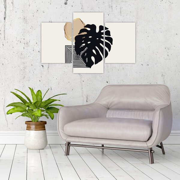 Kép - Absztrakció trópusi levelekkel N⁰2 (90x60 cm)