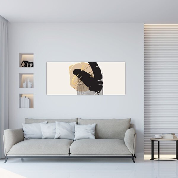Kép - Absztrakció trópusi levelekkel N⁰4 (120x50 cm)