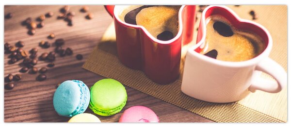 Kávé és a macaroon képe (120x50 cm)