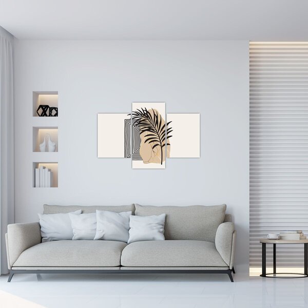 Kép - Absztrakció trópusi levelekkel N⁰3 (90x60 cm)