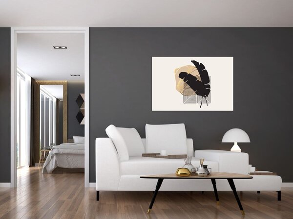 Kép - Absztrakció trópusi levelekkel N⁰4 (90x60 cm)
