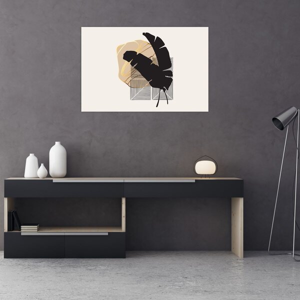 Kép - Absztrakció trópusi levelekkel N⁰4 (90x60 cm)