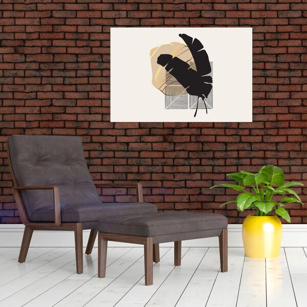 Kép - Absztrakció trópusi levelekkel N⁰4 (90x60 cm)