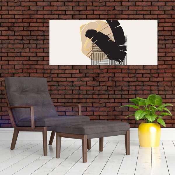 Kép - Absztrakció trópusi levelekkel N⁰4 (120x50 cm)