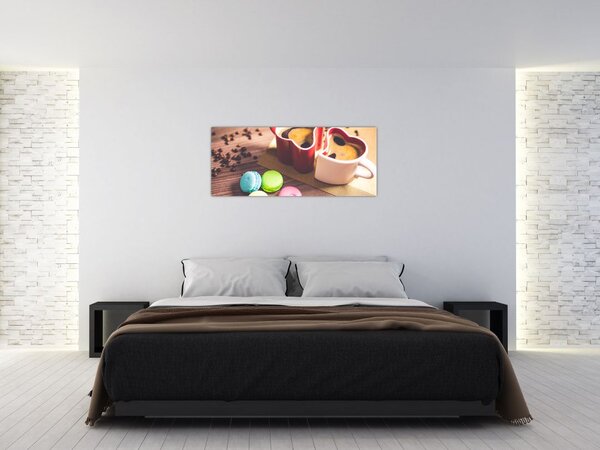Kávé és a macaroon képe (120x50 cm)