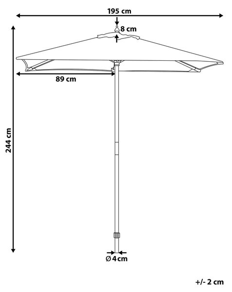 Napernyő 195 cm FLAMENCO Világosbézs