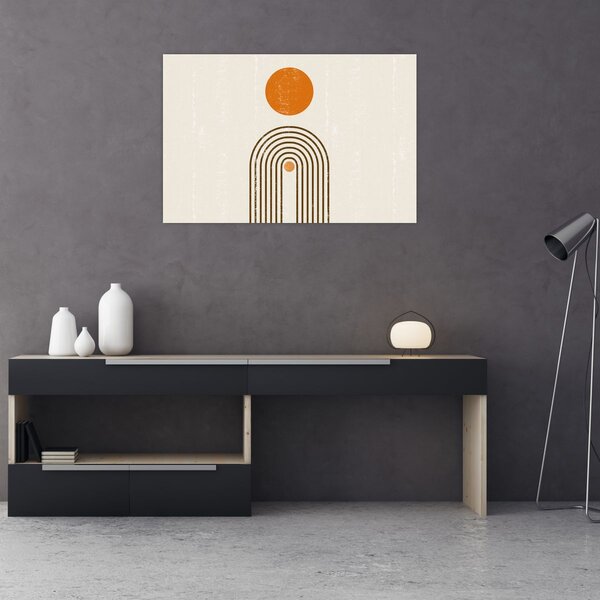 Kép - Barna ívek (90x60 cm)