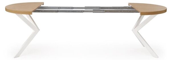 Széthúzható étkezőasztal 100-250 cm Pepeera (fehér + arany) (6 8 fő részére)