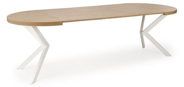 Széthúzható étkezőasztal 100-250 cm Pepeera (fehér + arany) (6 8 fő részére)