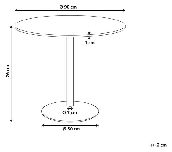 Étkezőasztal TINO Világos tölgy 90 cm 90 cm
