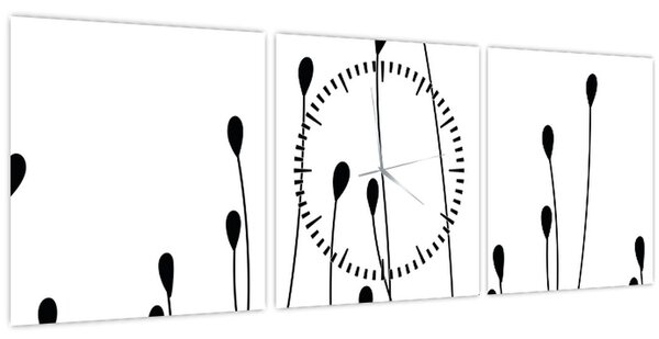 Kép - Grafikus rét N⁰1 (órával) (90x30 cm)
