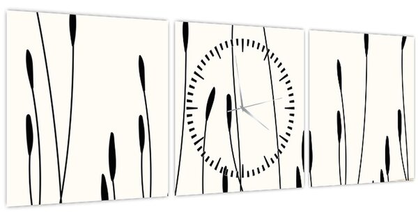 Kép - Grafikus rét N⁰3 (órával) (90x30 cm)
