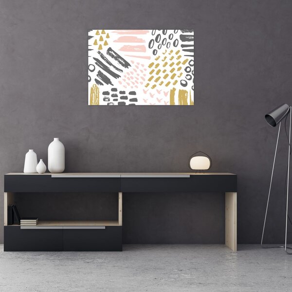 Kép - Absztrakt stroke-ok (70x50 cm)