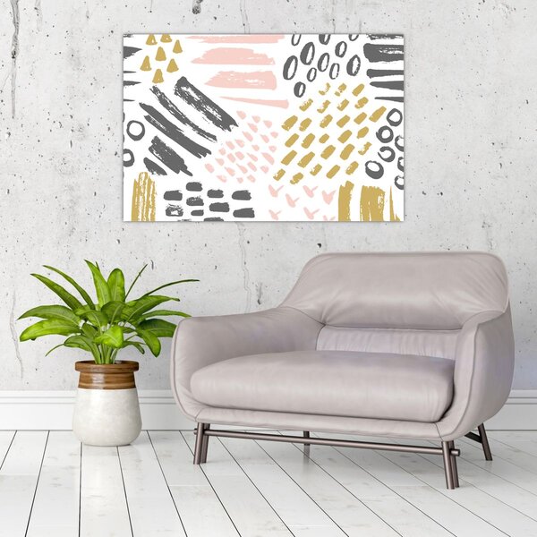 Kép - Absztrakt stroke-ok (90x60 cm)