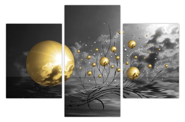 Okker gömbök képe (90x60 cm)