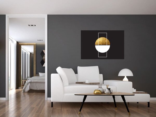 Kép - Absztrakció arany és fekete N⁰1 (90x60 cm)