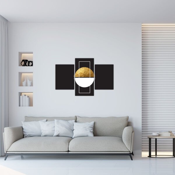 Kép - Absztrakció arany és fekete N⁰1 (90x60 cm)