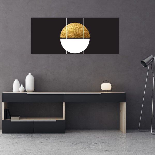 Kép - Absztrakció arany és fekete N⁰1 (120x50 cm)