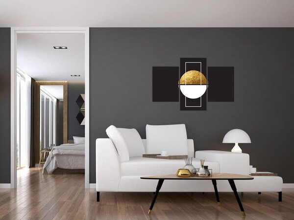 Kép - Absztrakció arany és fekete N⁰1 (90x60 cm)