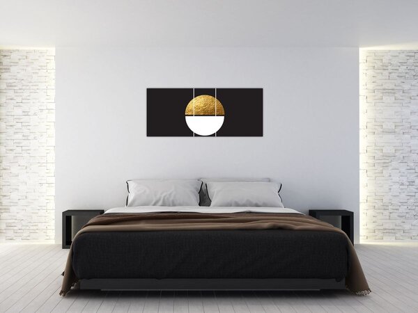 Kép - Absztrakció arany és fekete N⁰1 (120x50 cm)