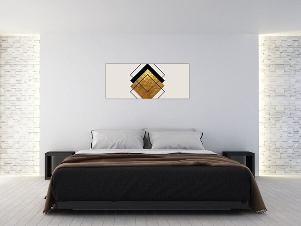 Kép - Absztrakció arany és fehér N⁰1 (120x50 cm)
