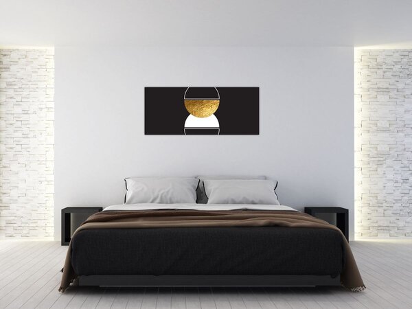 Kép - Absztrakció arany és fekete N⁰2 (120x50 cm)
