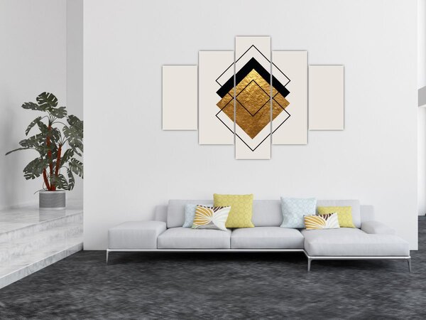 Kép - Absztrakció arany és fehér N⁰1 (150x105 cm)