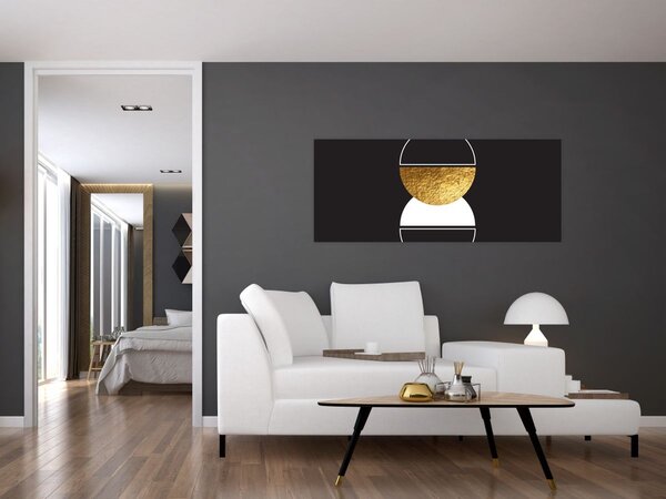 Kép - Absztrakció arany és fekete N⁰2 (120x50 cm)
