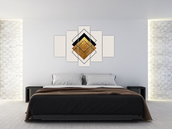 Kép - Absztrakció arany és fehér N⁰1 (150x105 cm)