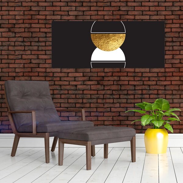 Kép - Absztrakció arany és fekete N⁰2 (120x50 cm)