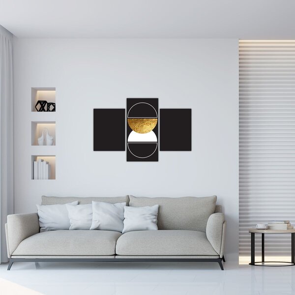 Kép - Absztrakció arany és fekete N⁰2 (90x60 cm)