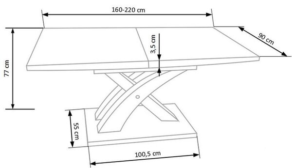 Étkezőasztal Resto (fényes fehér) (6-8 fő részére)
