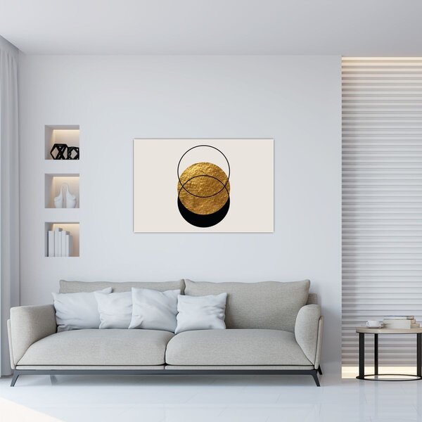 Kép - Absztrakció arany és fehér N⁰2 (90x60 cm)
