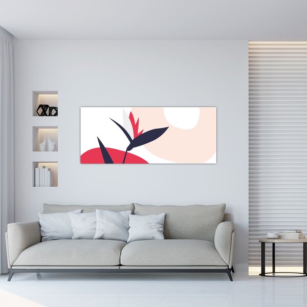 Kép - Rózsaszín virágos absztrakció N⁰1 (120x50 cm)