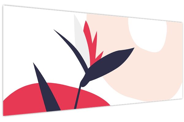 Kép - Rózsaszín virágos absztrakció N⁰1 (120x50 cm)