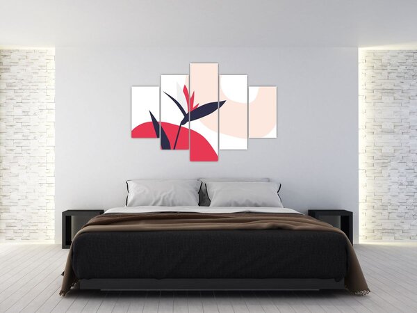 Kép - Rózsaszín virágos absztrakció N⁰1 (150x105 cm)