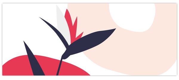 Kép - Rózsaszín virágos absztrakció N⁰1 (120x50 cm)