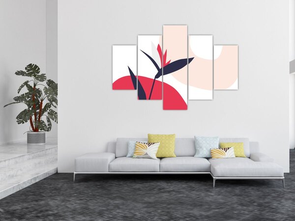 Kép - Rózsaszín virágos absztrakció N⁰1 (150x105 cm)