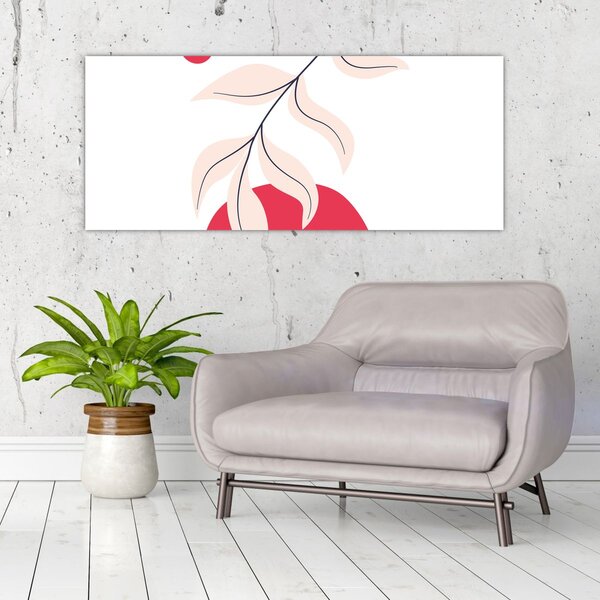 Kép - Rózsaszín virágos absztrakció N⁰2 (120x50 cm)