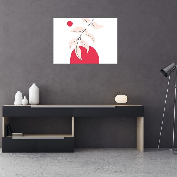Kép - Rózsaszín virágos absztrakció N⁰2 (70x50 cm)
