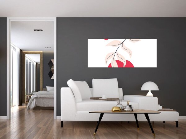 Kép - Rózsaszín virágos absztrakció N⁰2 (120x50 cm)