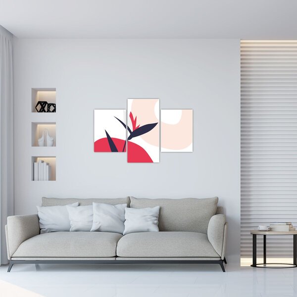 Kép - Rózsaszín virágos absztrakció N⁰1 (90x60 cm)