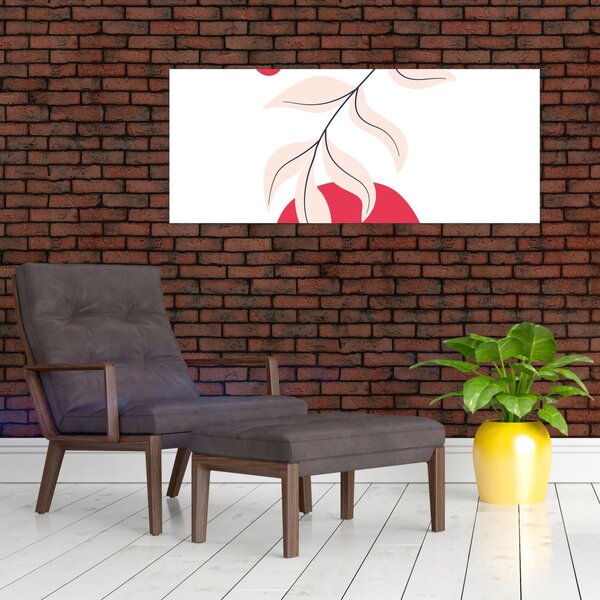 Kép - Rózsaszín virágos absztrakció N⁰2 (120x50 cm)
