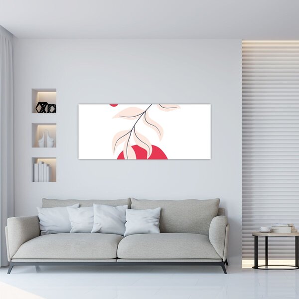 Kép - Rózsaszín virágos absztrakció N⁰2 (120x50 cm)