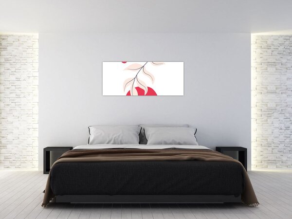 Kép - Rózsaszín virágos absztrakció N⁰2 (120x50 cm)