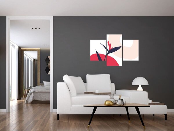 Kép - Rózsaszín virágos absztrakció N⁰1 (90x60 cm)