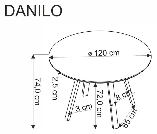 Étkezőasztal Dannon (dió + fekete) (4 személy számára)